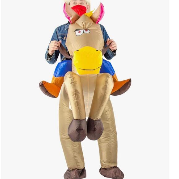 Unbranded Other - NIB Kids Inflatable Cowboy Riding Horse Costume w/ Hat Blow Up Youth OS Size 52"